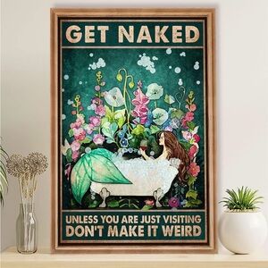 Mermaid Get Naked Unless Youre Just Visiting Funny Metal Wall Sign Decor New